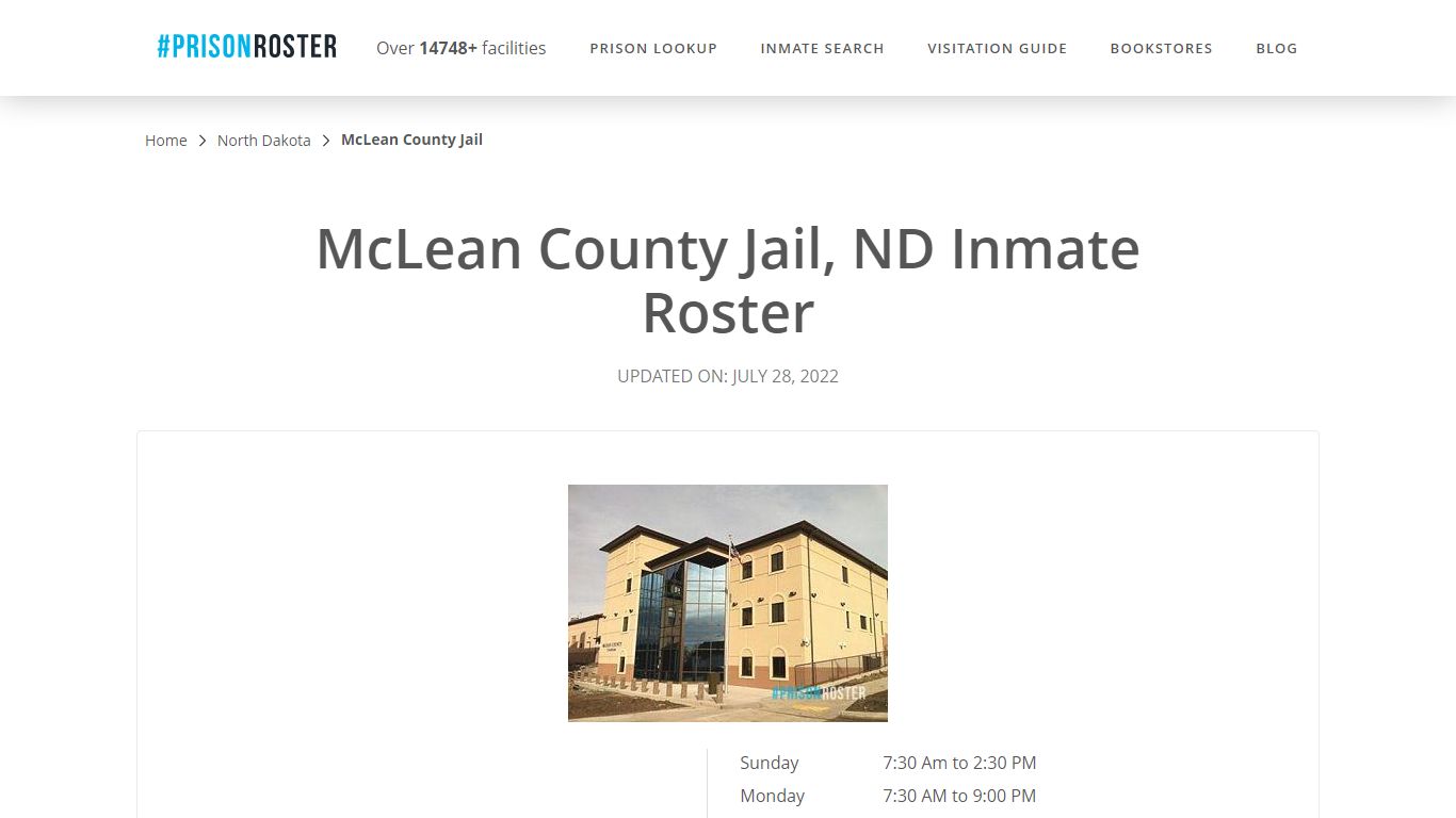 McLean County Jail, ND Inmate Roster